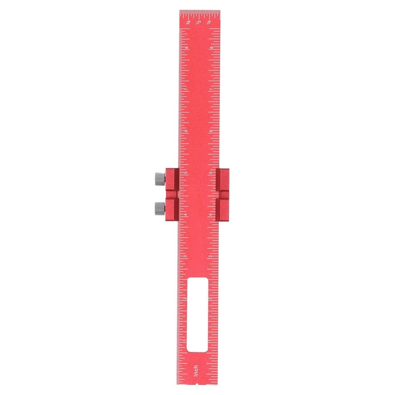 8 Inch Aluminum Alloy Woodworking Ruler Adjustable Sliding Marking Tool with Locking Dual Scale - Image 5